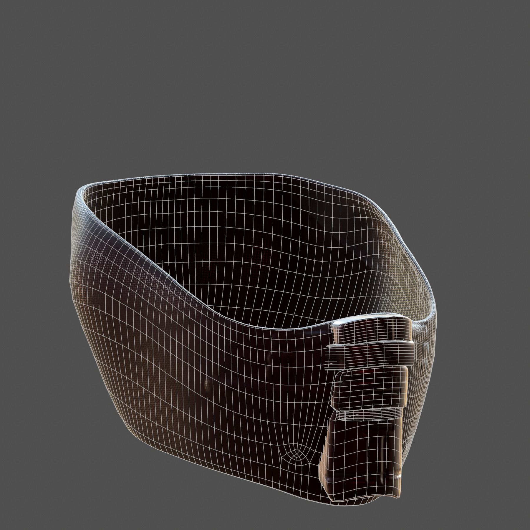 Gas mask helmet 3d model scifi Low-poly Low-poly 3D model_2