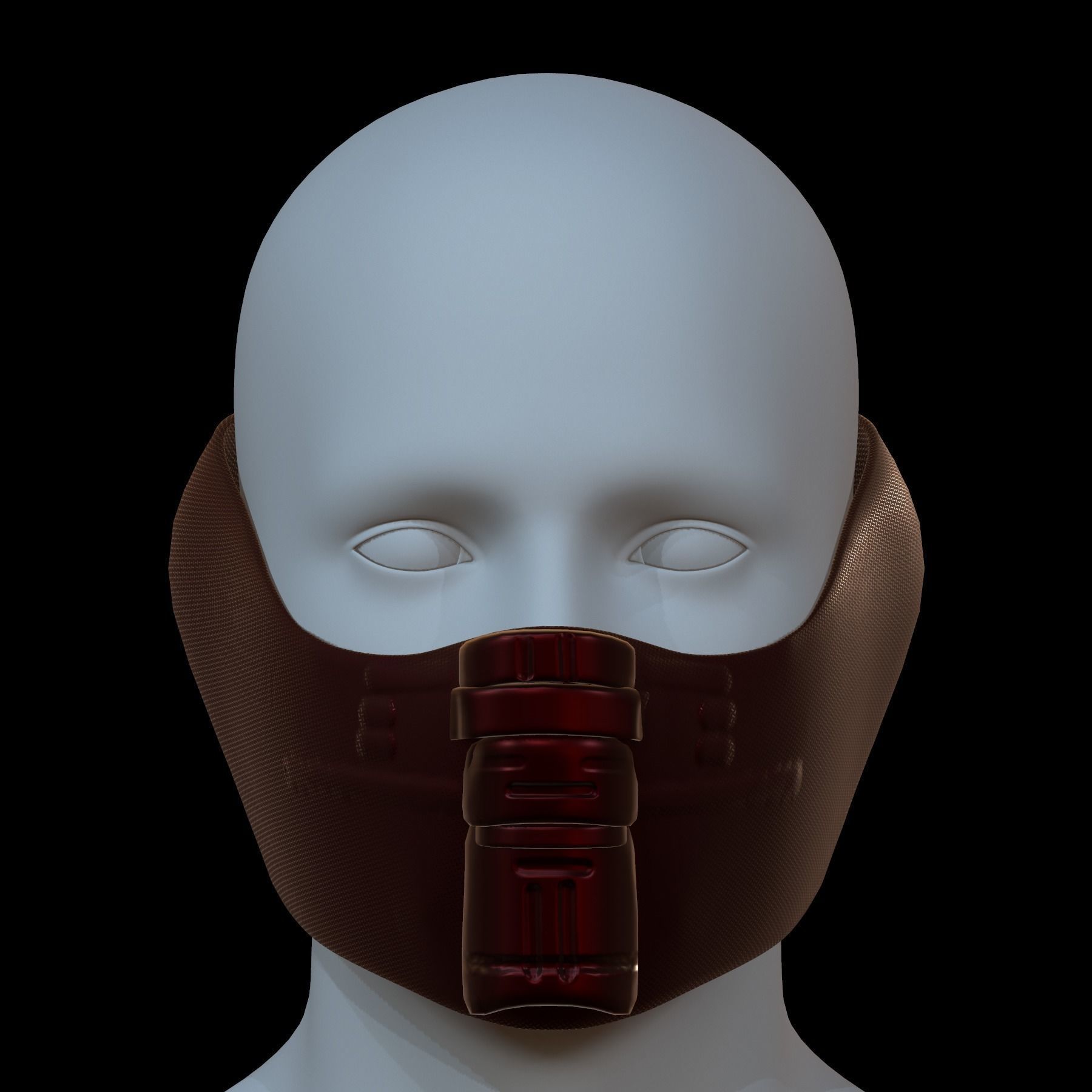 Gas mask helmet 3d model scifi Low-poly Low-poly 3D model_1