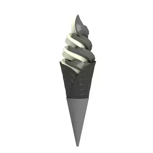 Black and White Soft Serve Ice Cream Dual flavor 3d