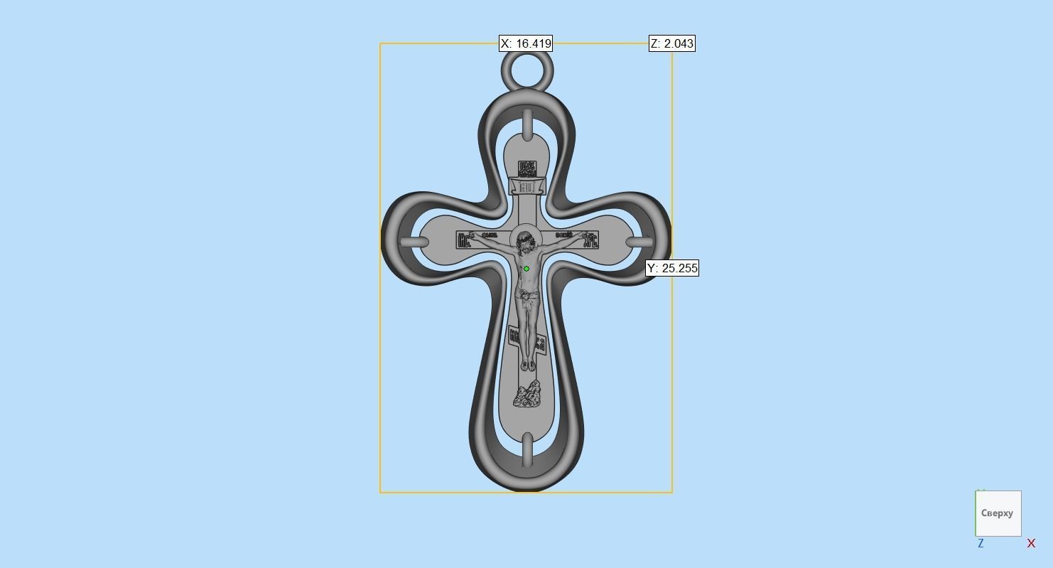 Cross ortodox 3D print model 3D print model_3