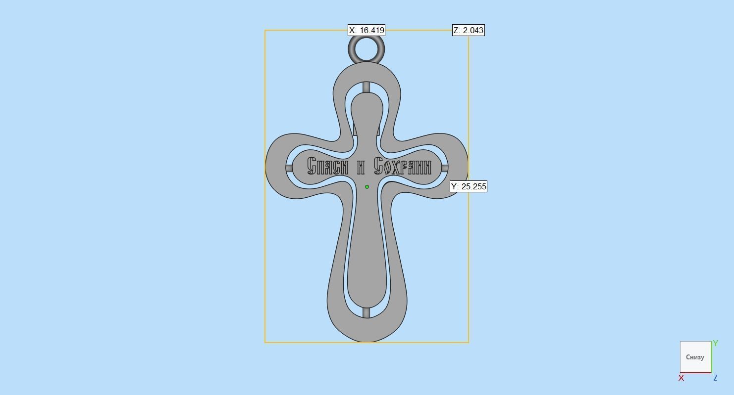 Cross ortodox 3D print model 3D print model_4
