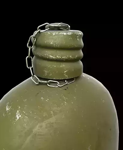 Military water flask Free 3D model