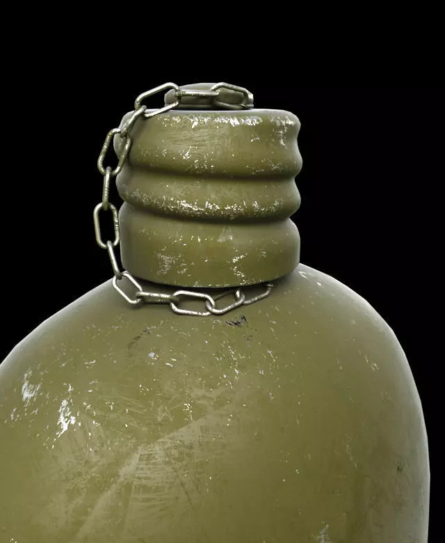 Military water flask Free 3D model