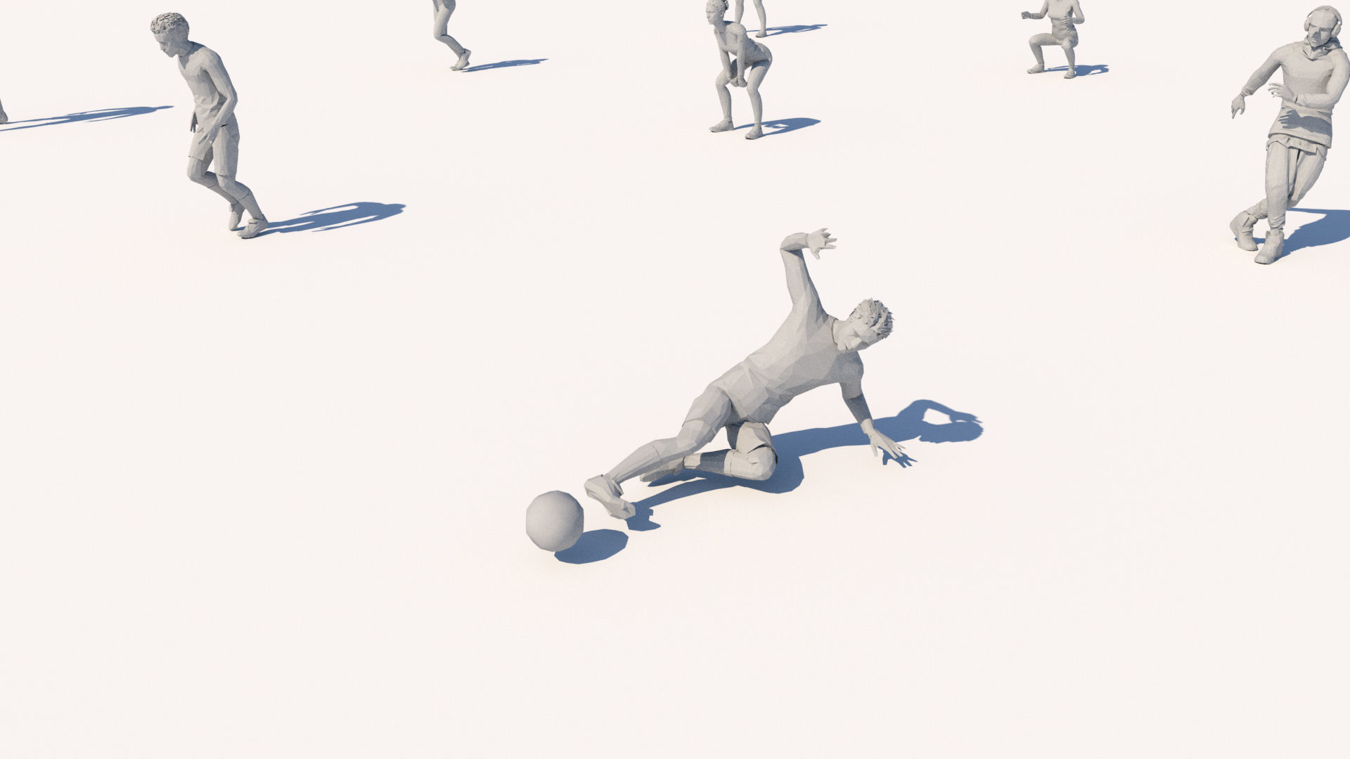 lowpoly people in motion pack  Low-poly 3D model_1