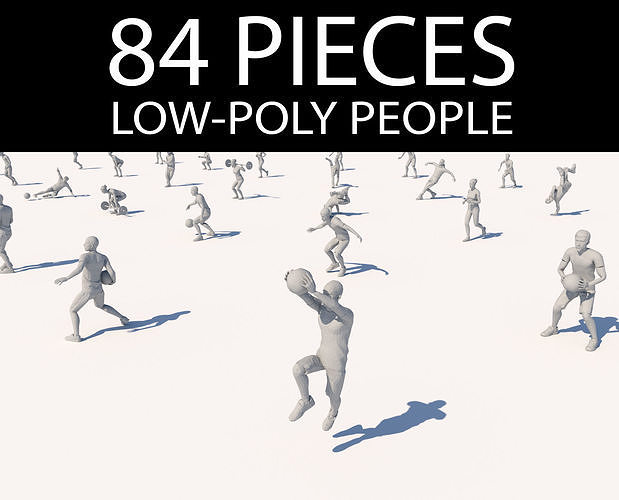 lowpoly people in motion pack  Low-poly 3D model
