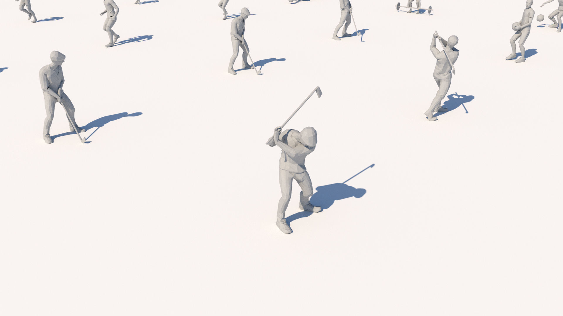 lowpoly people in motion pack  Low-poly 3D model_7