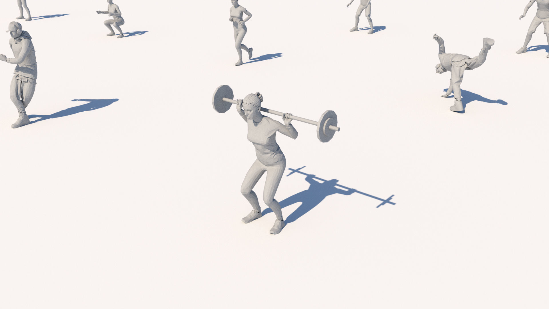 lowpoly people in motion pack  Low-poly 3D model_16