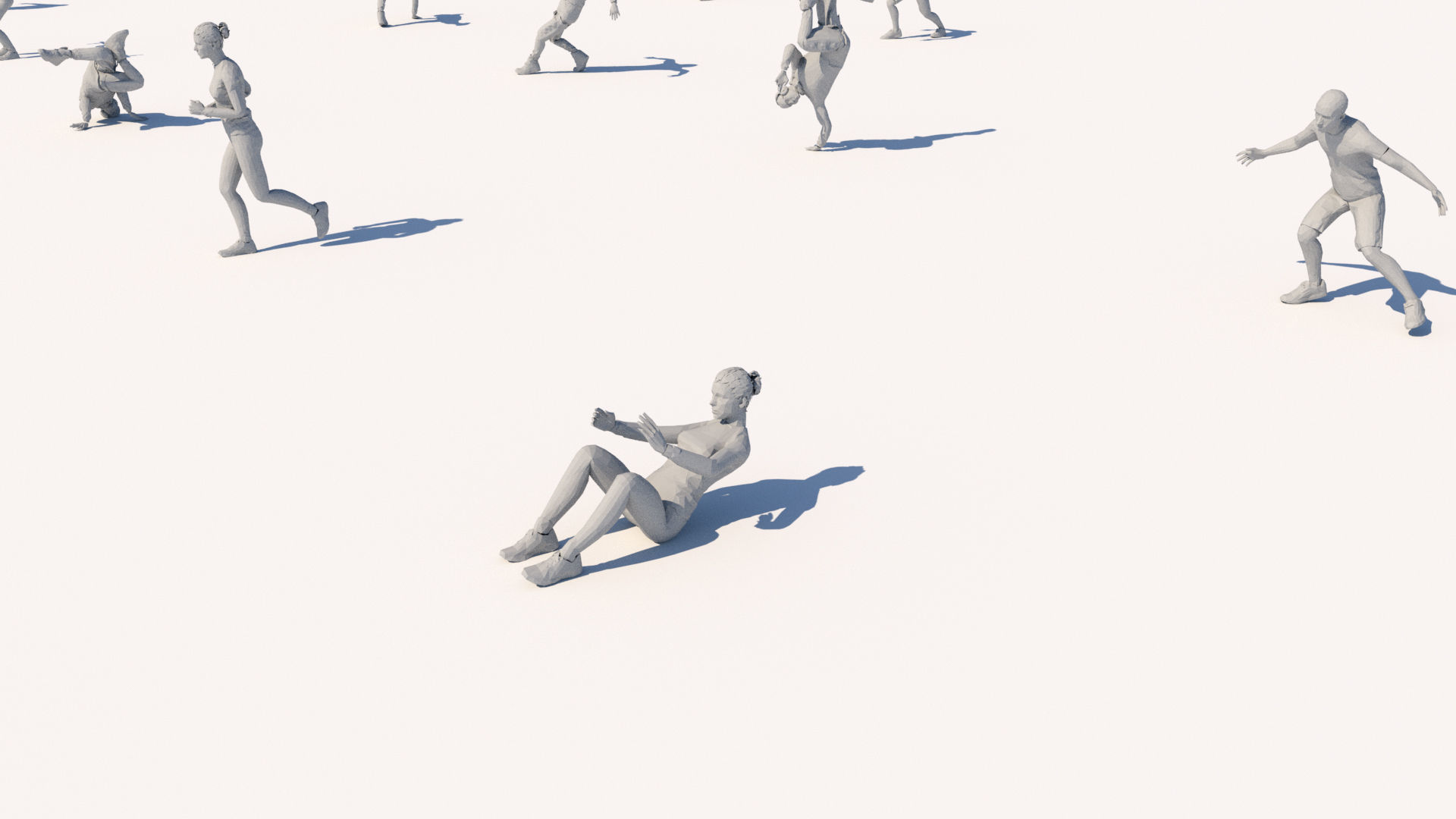 lowpoly people in motion pack  Low-poly 3D model_9