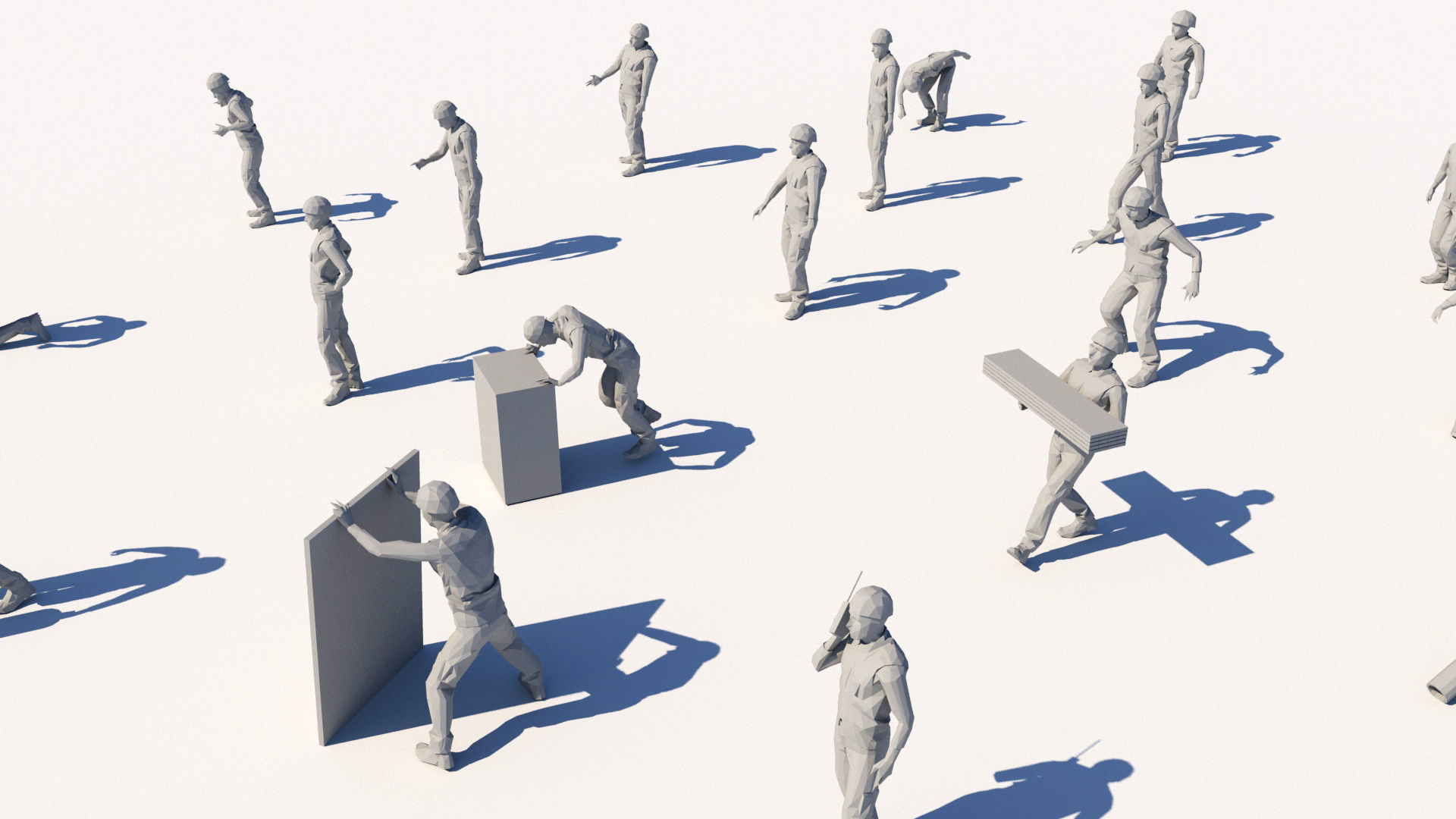lowpoly people in motion pack  Low-poly 3D model_24