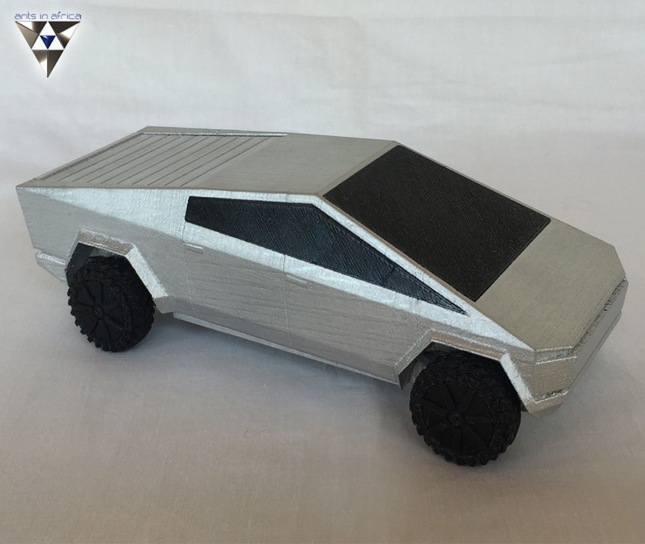 CYBERTRUCK silver toy car Free 3D print model_2
