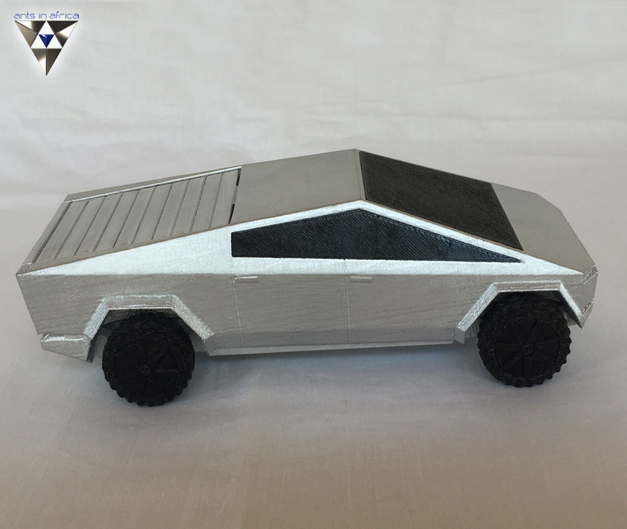 CYBERTRUCK silver toy car Free 3D print model_3