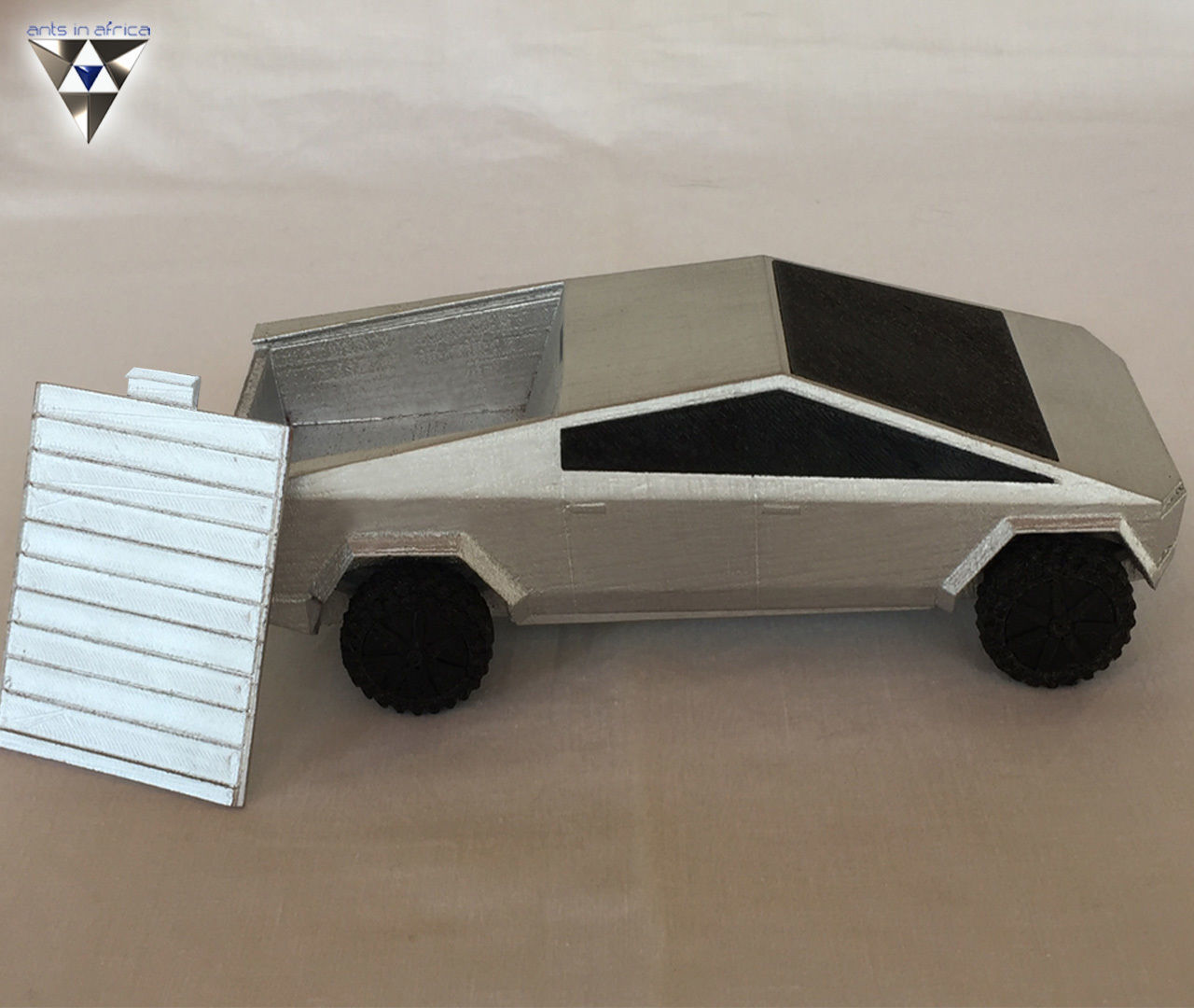 CYBERTRUCK silver toy car Free 3D print model_5