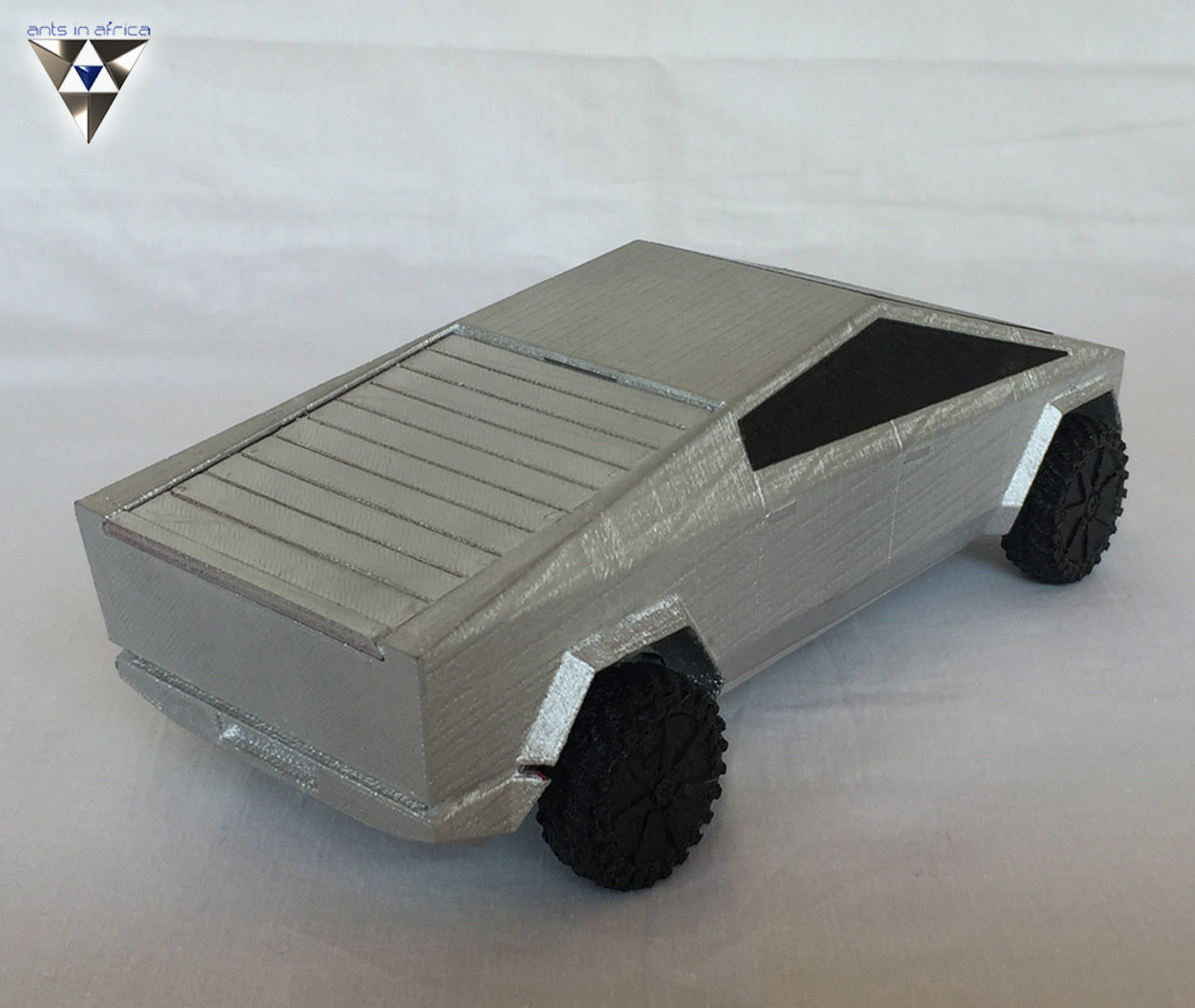CYBERTRUCK silver toy car Free 3D print model_4