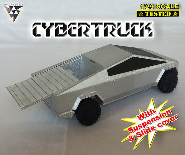 CYBERTRUCK silver toy car Free 3D print model