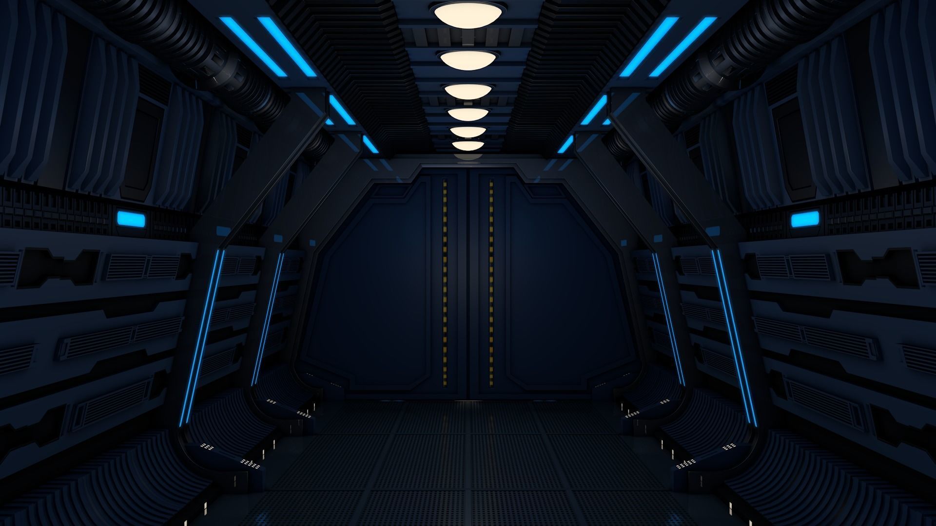 Sci Fi Corridor 3D model_4
