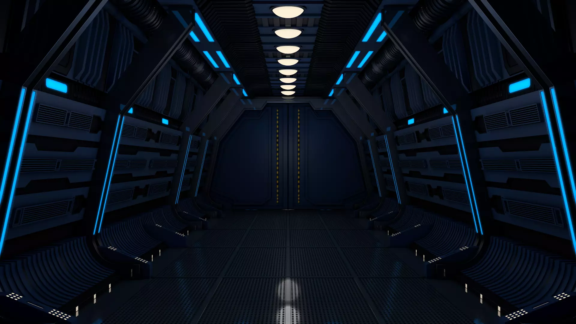 Sci Fi Corridor 3D model_0