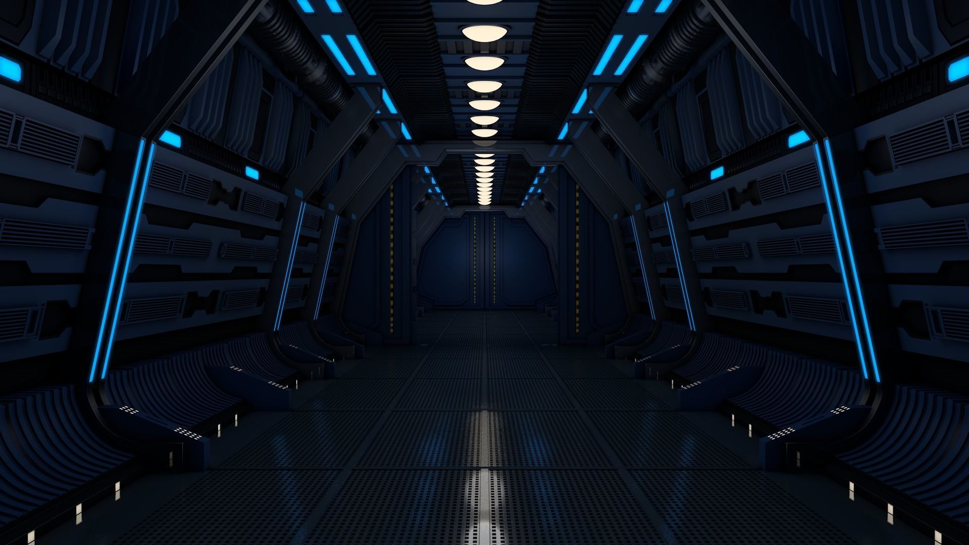 Sci Fi Corridor 3D model_10