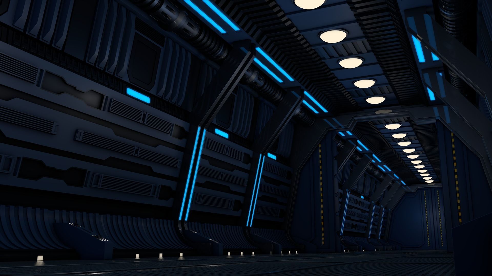 Sci Fi Corridor 3D model_8
