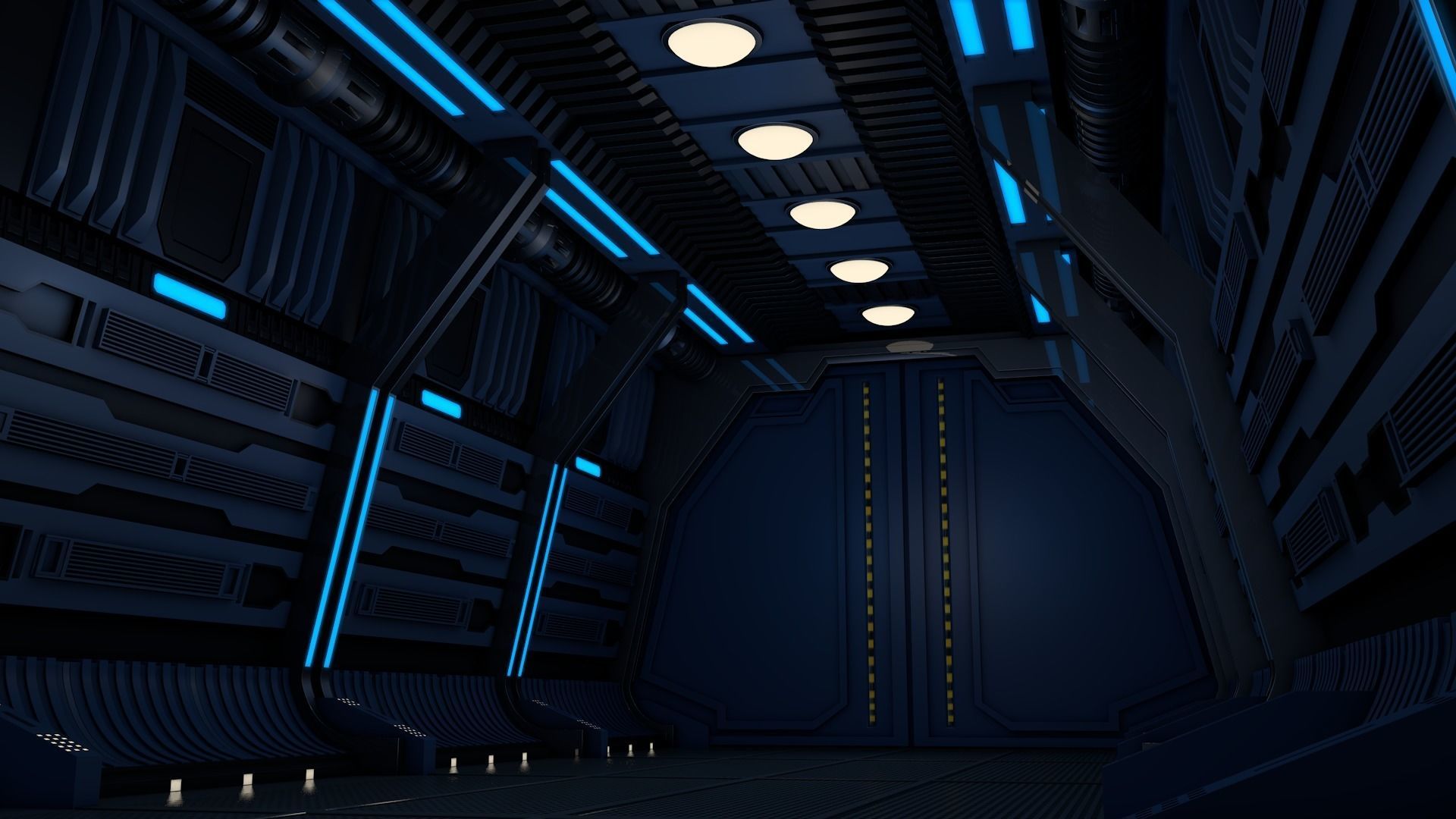 Sci Fi Corridor 3D model_7