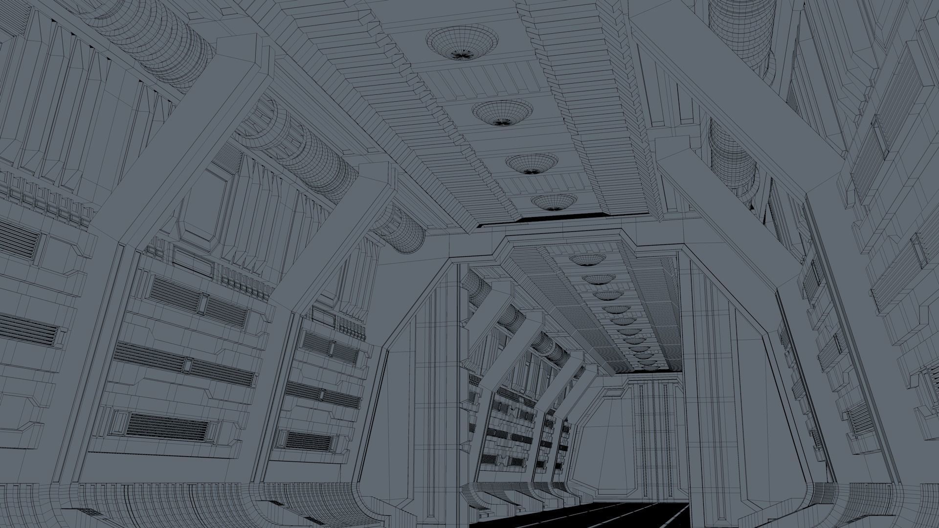 Sci Fi Corridor 3D model_16