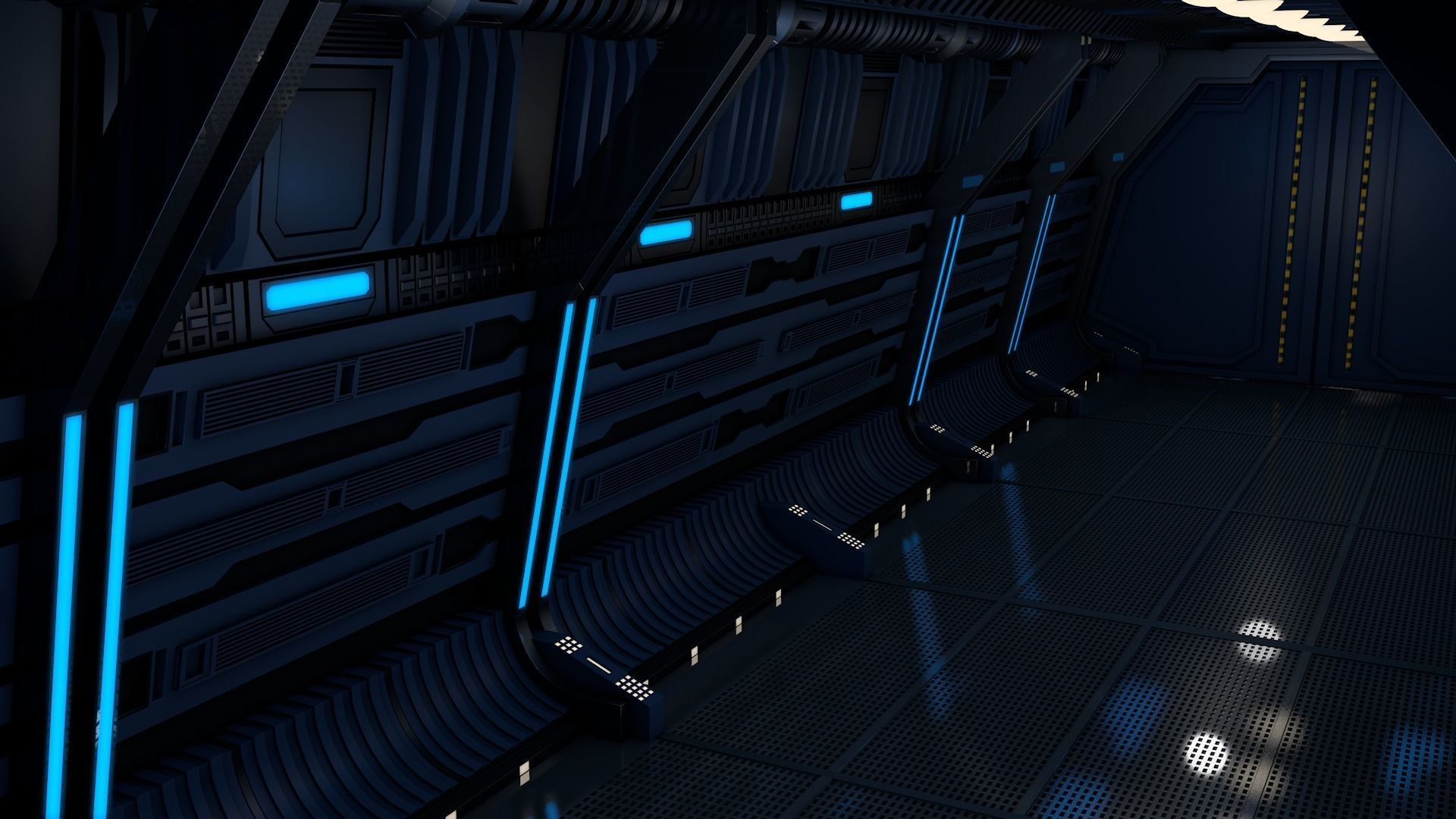 Sci Fi Corridor 3D model_3