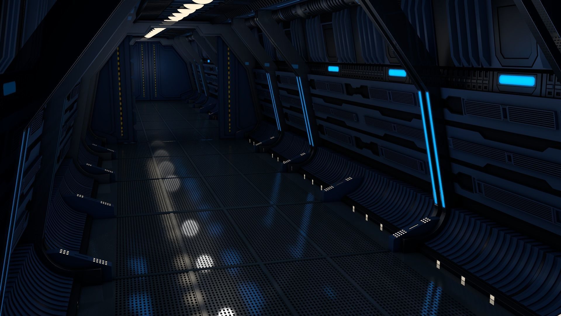 Sci Fi Corridor 3D model_9