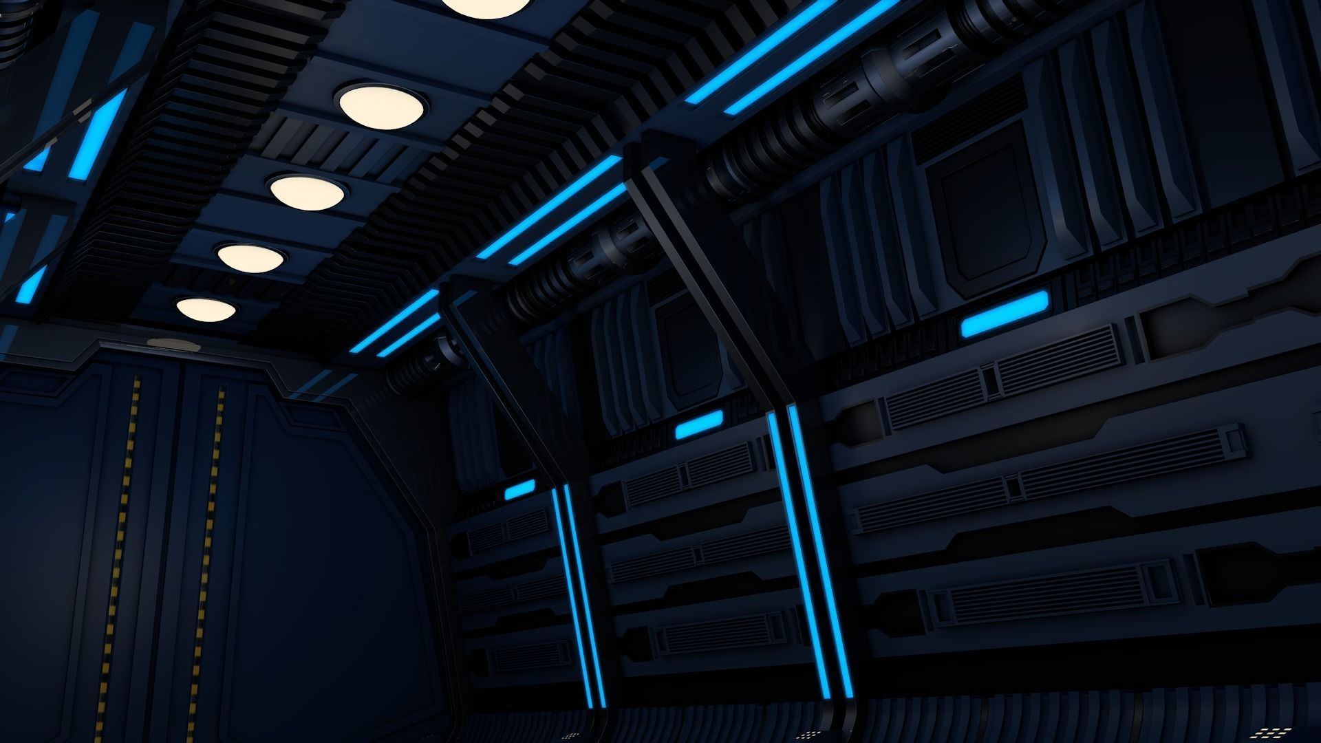 Sci Fi Corridor 3D model_2