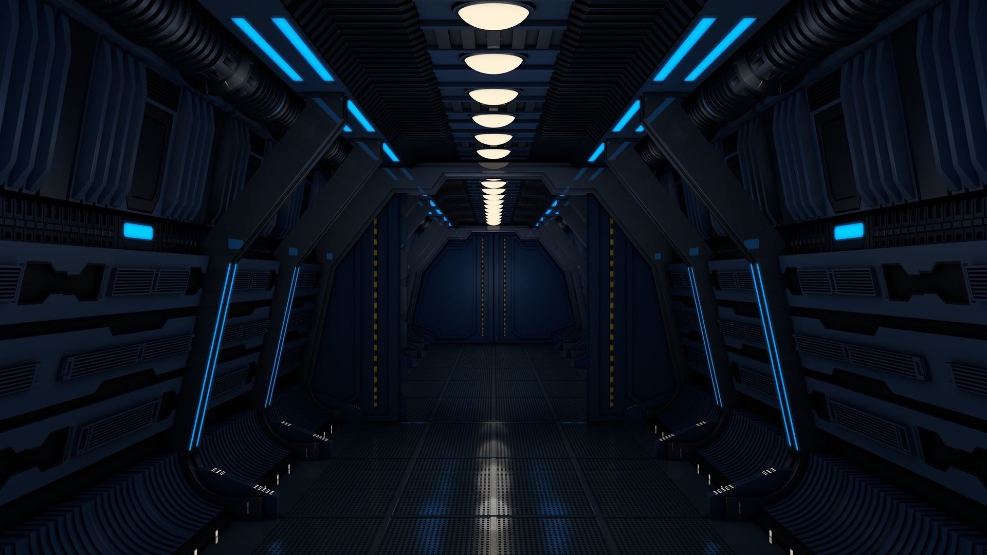 Sci Fi Corridor 3D model_6