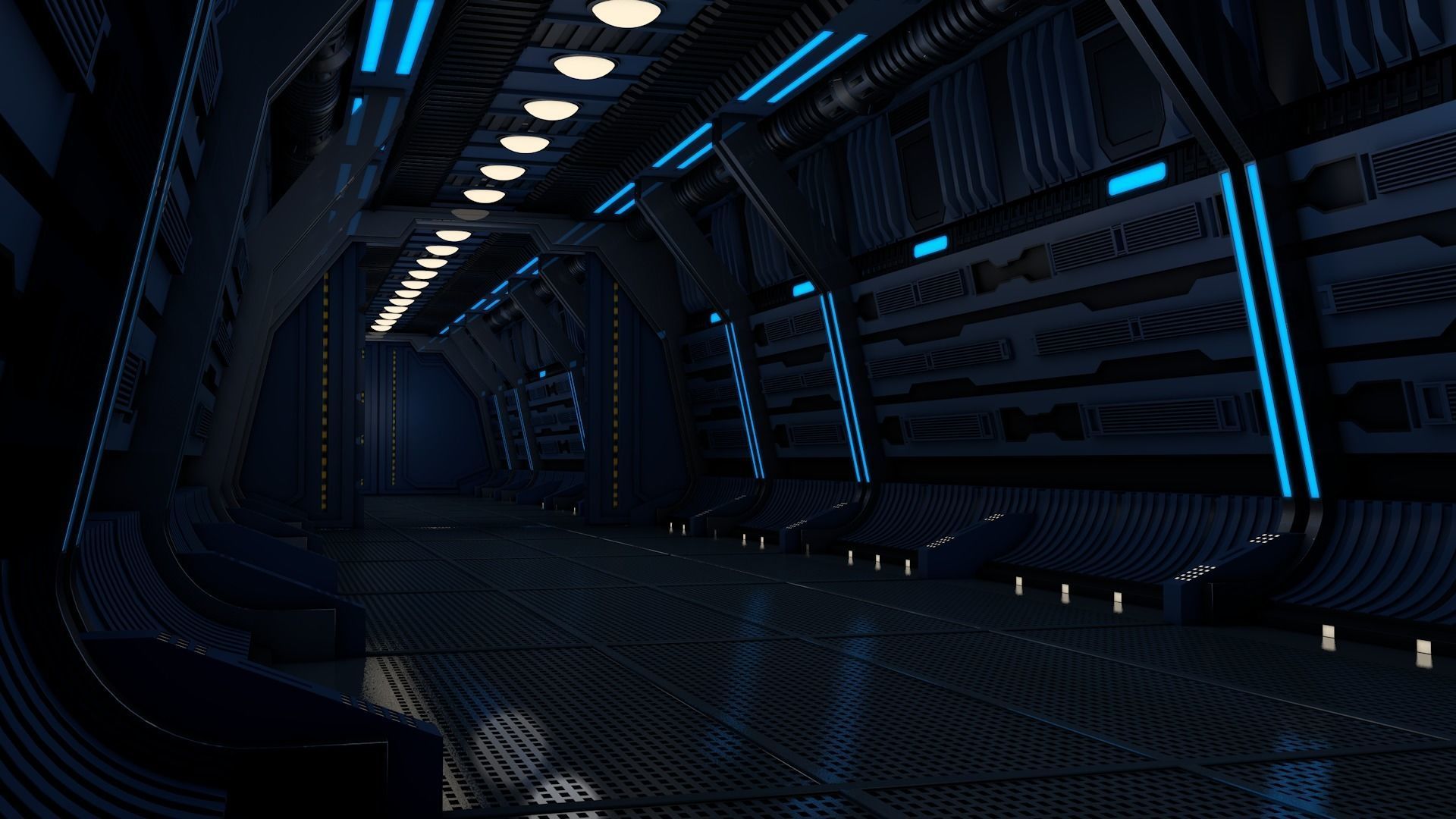 Sci Fi Corridor 3D model_5