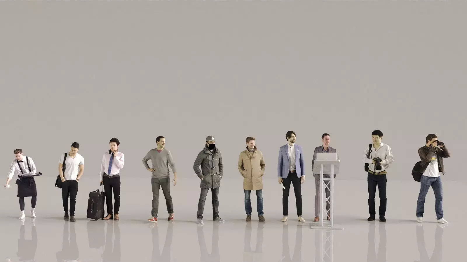 3d scanned Male characters 2 3D model_0