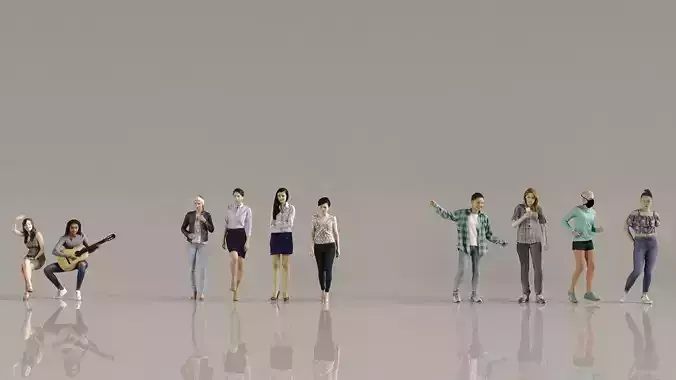 3d scanned female characters 1