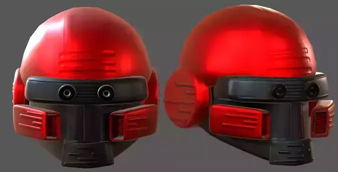 Gas mask helmet 3d model scifi Low-poly 