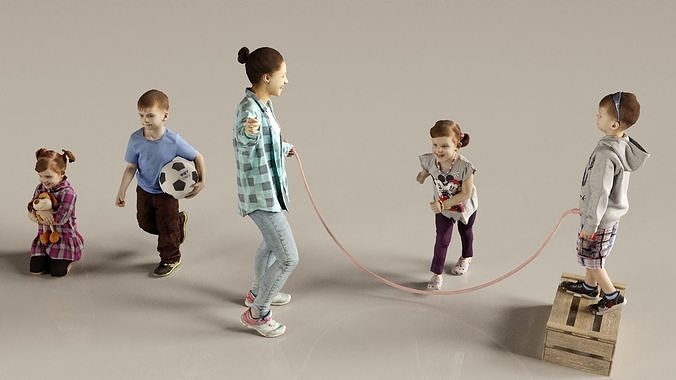 3d scan children characters 3D model
