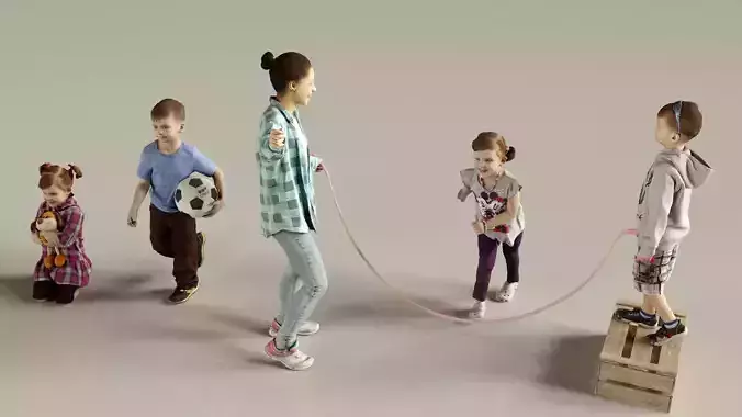 3d scan children characters 3D model