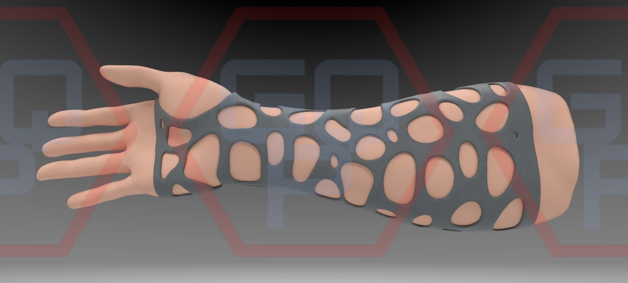 Orthopedic Hand wrist brace Low-poly 3D model_4