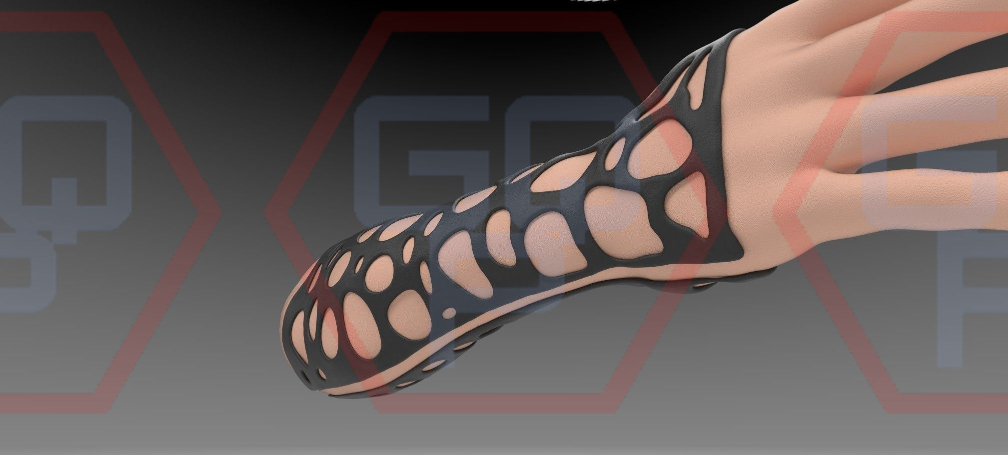 Orthopedic Hand wrist brace Low-poly 3D model_11