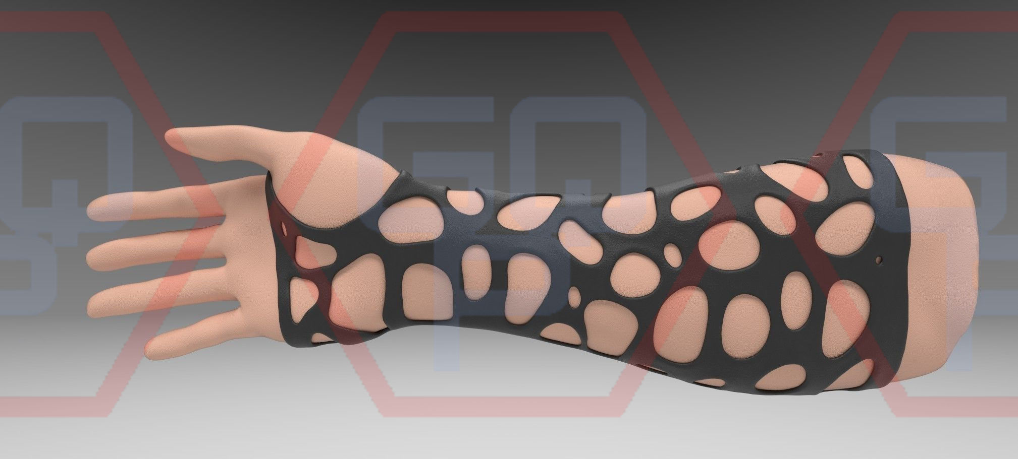 Orthopedic Hand wrist brace Low-poly 3D model_19