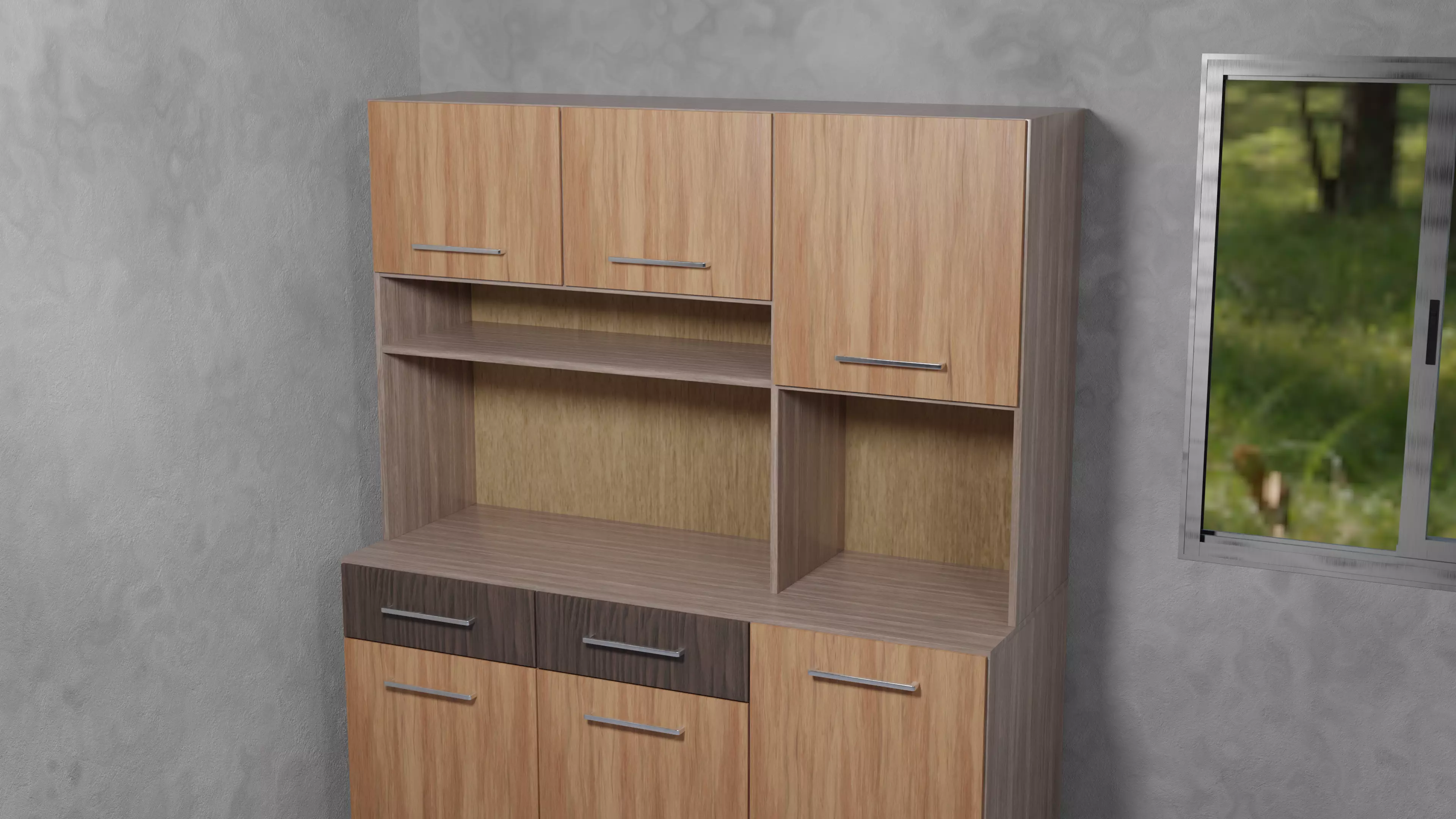 3 Cabinet models Low-poly 3D model_0