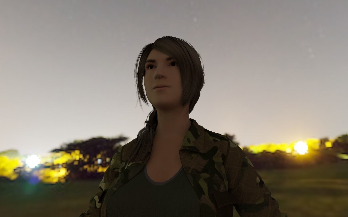 WOMAN HAIR 2 Low-poly 3D model_11