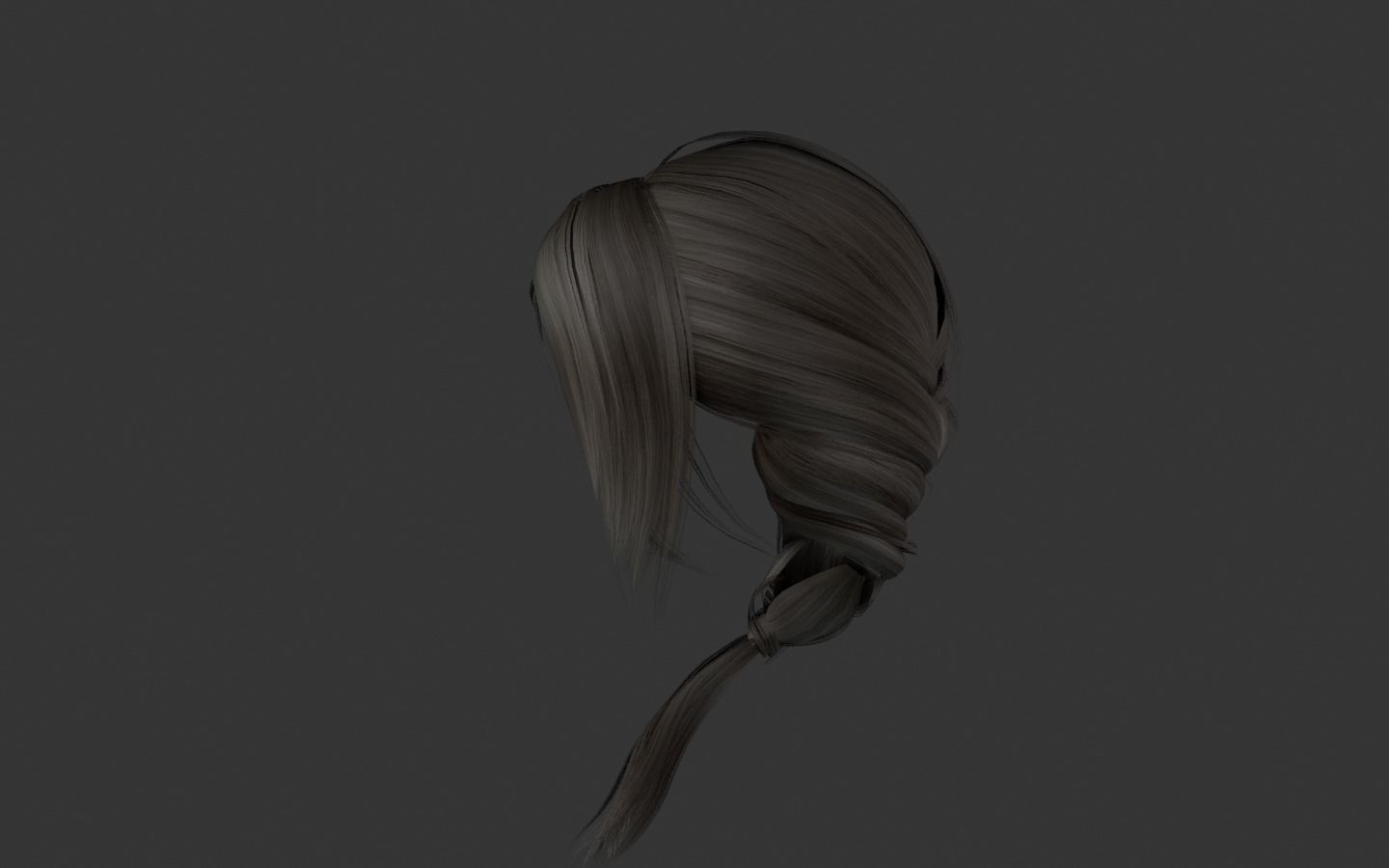 WOMAN HAIR 2 Low-poly 3D model_7