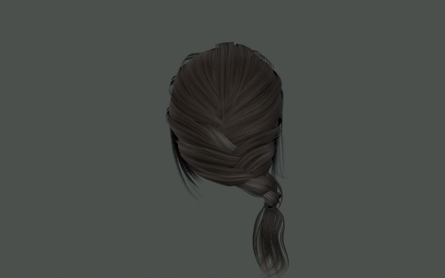 WOMAN HAIR 2 Low-poly 3D model_9