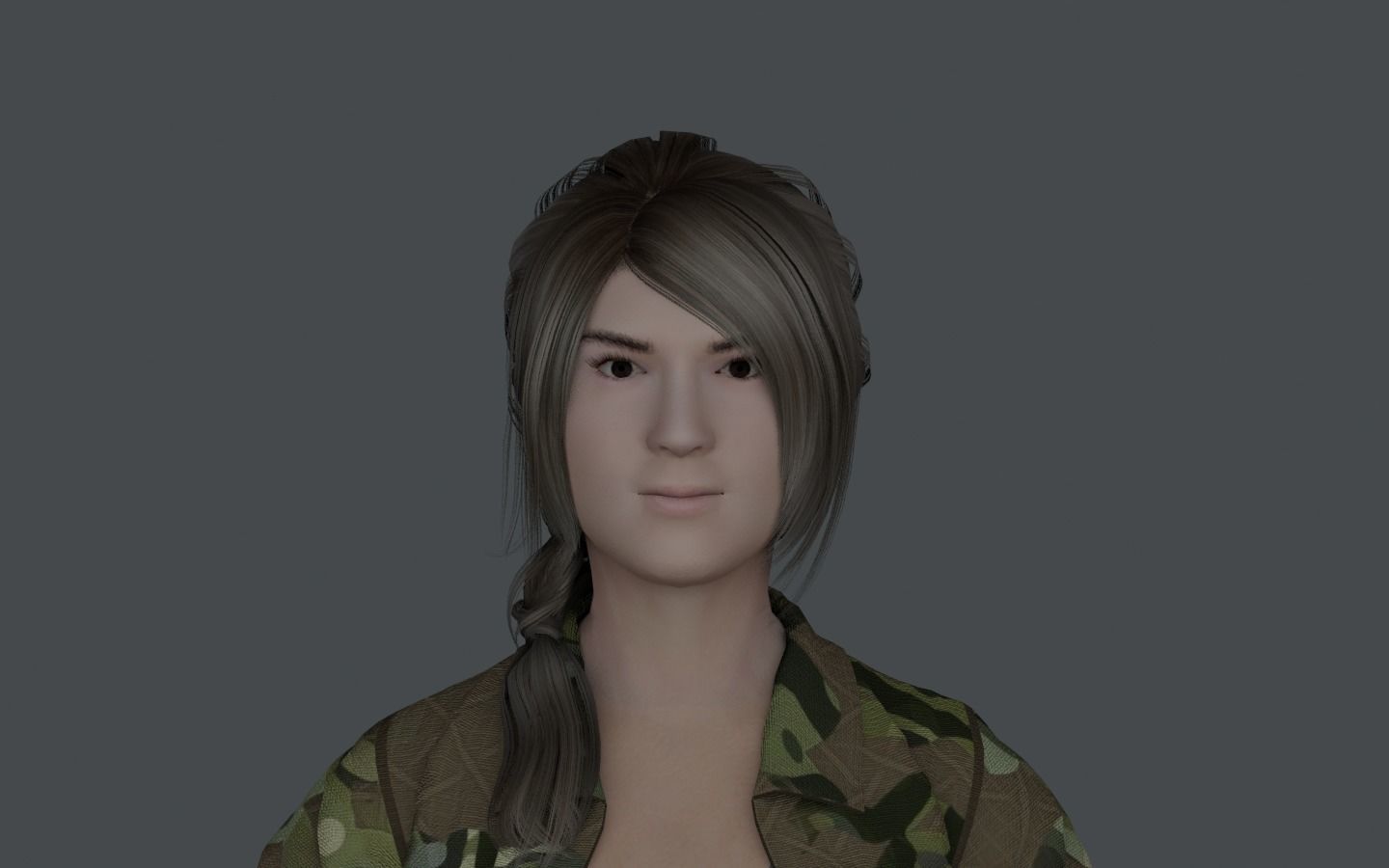 WOMAN HAIR 2 Low-poly 3D model_6