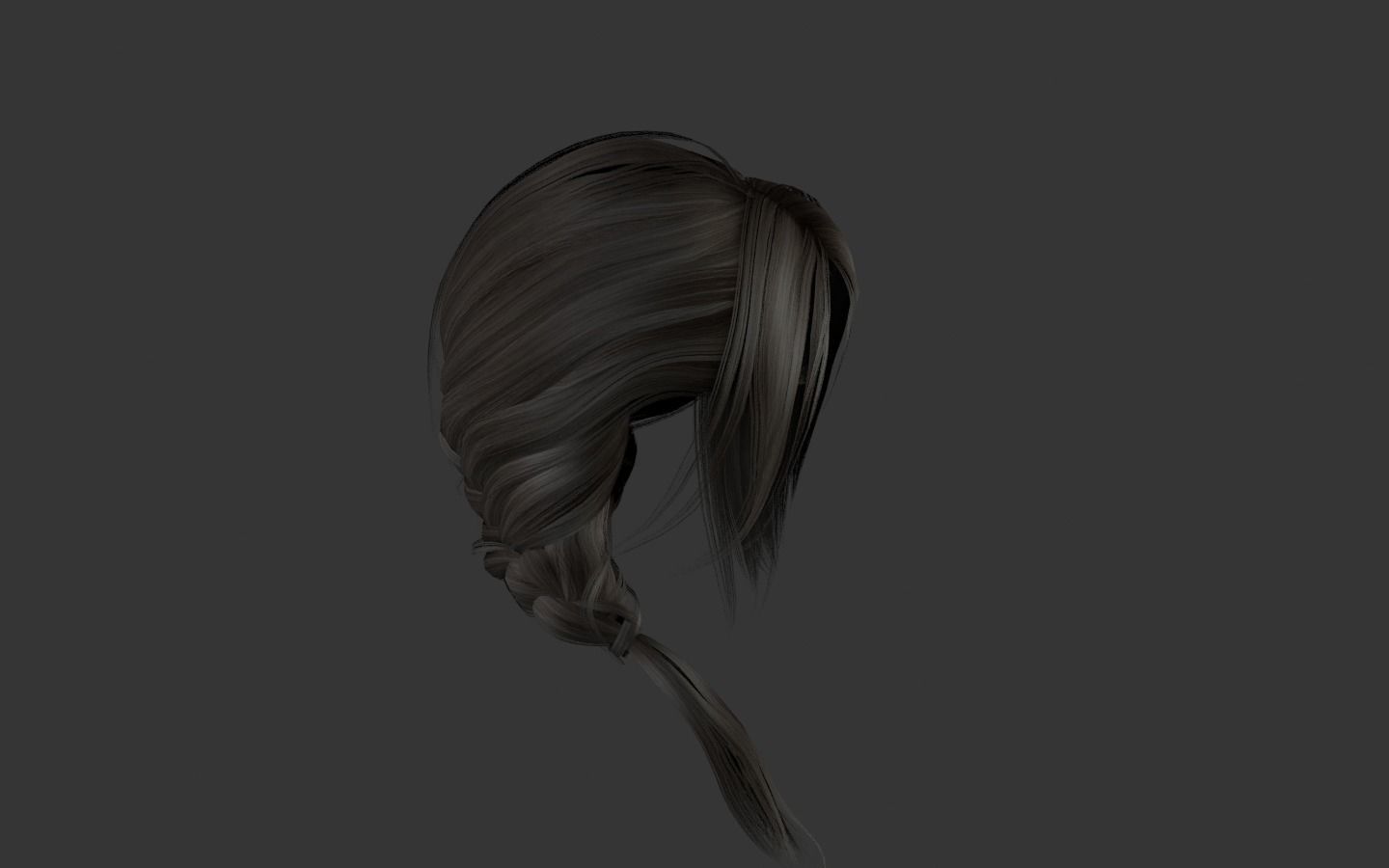WOMAN HAIR 2 Low-poly 3D model_3