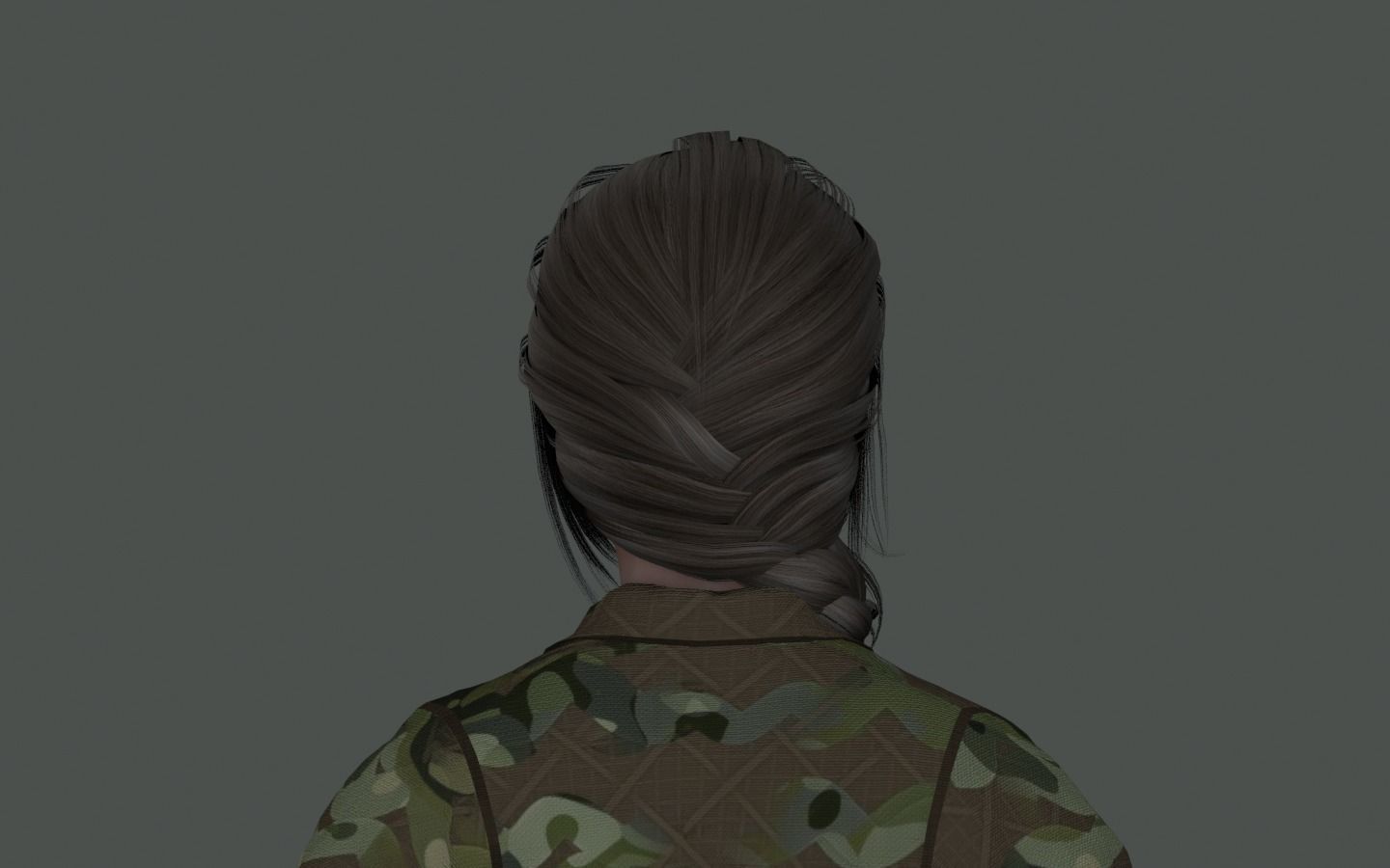 WOMAN HAIR 2 Low-poly 3D model_10
