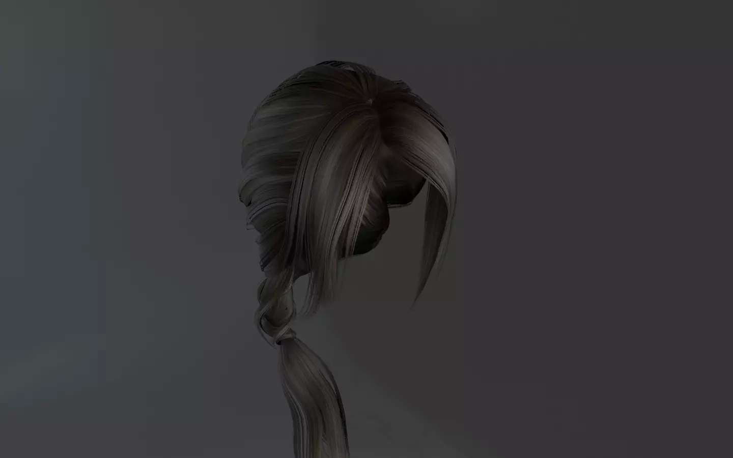 WOMAN HAIR 2 Low-poly 3D model_0