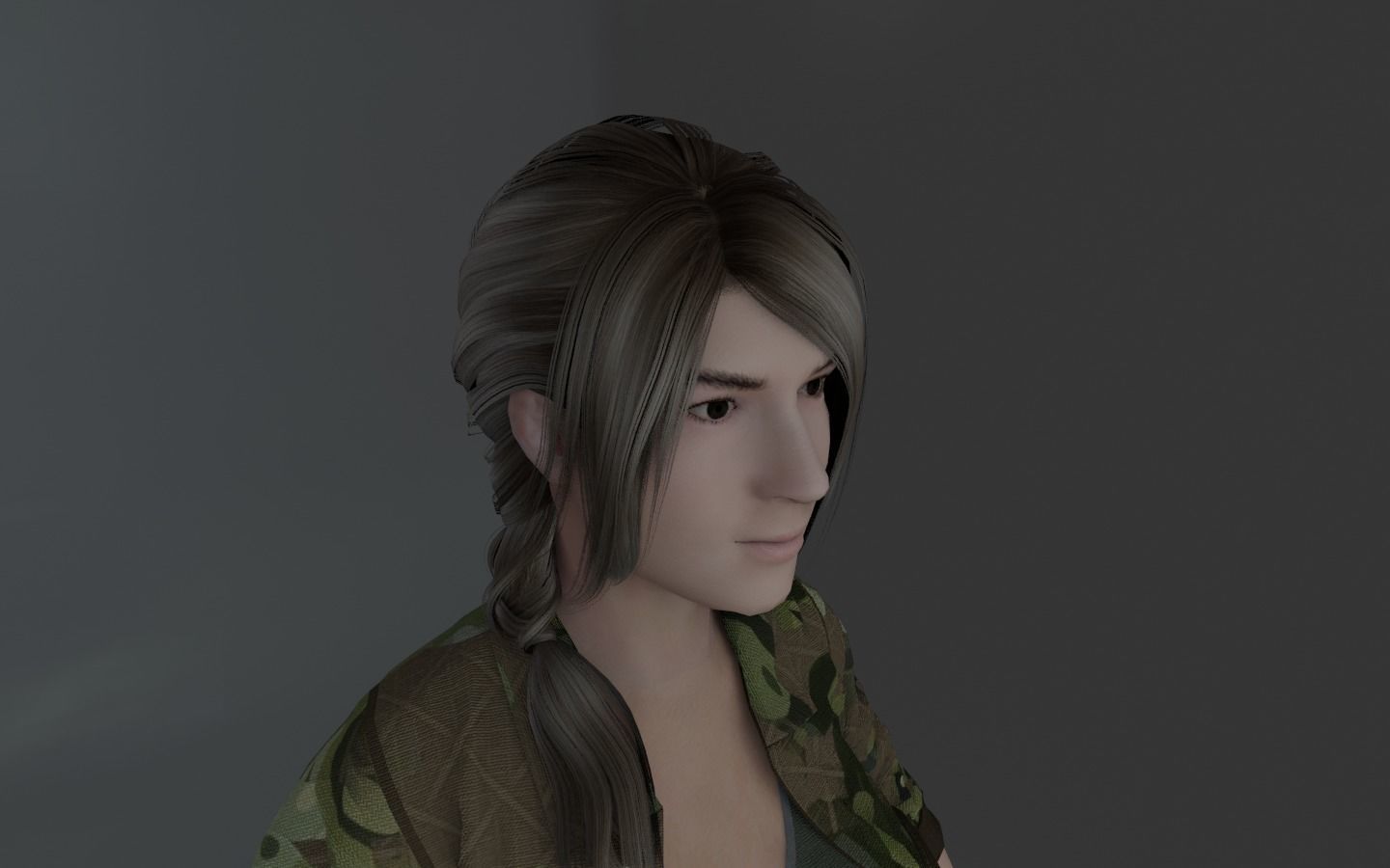 WOMAN HAIR 2 Low-poly 3D model_2