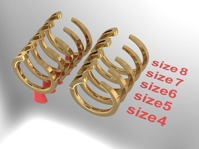 Rope Style Fashion Band Ring Mix Sizes 3D print model