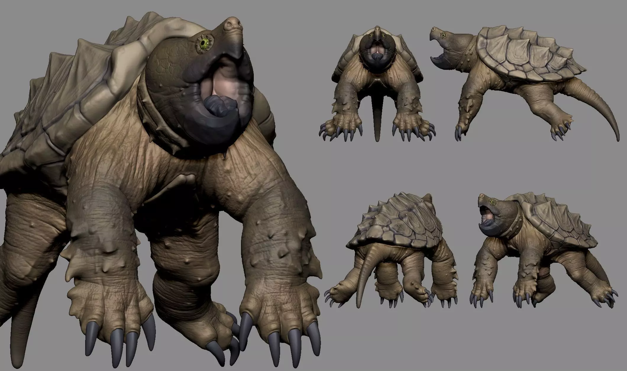 Alligator Snapping Turtle 3D print model_0