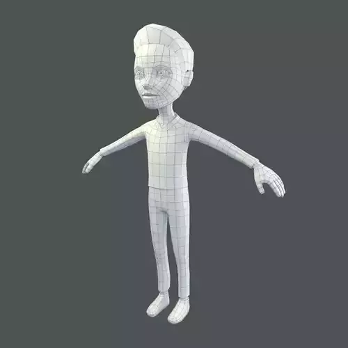 Low Poly Male Cartoon Style Character
