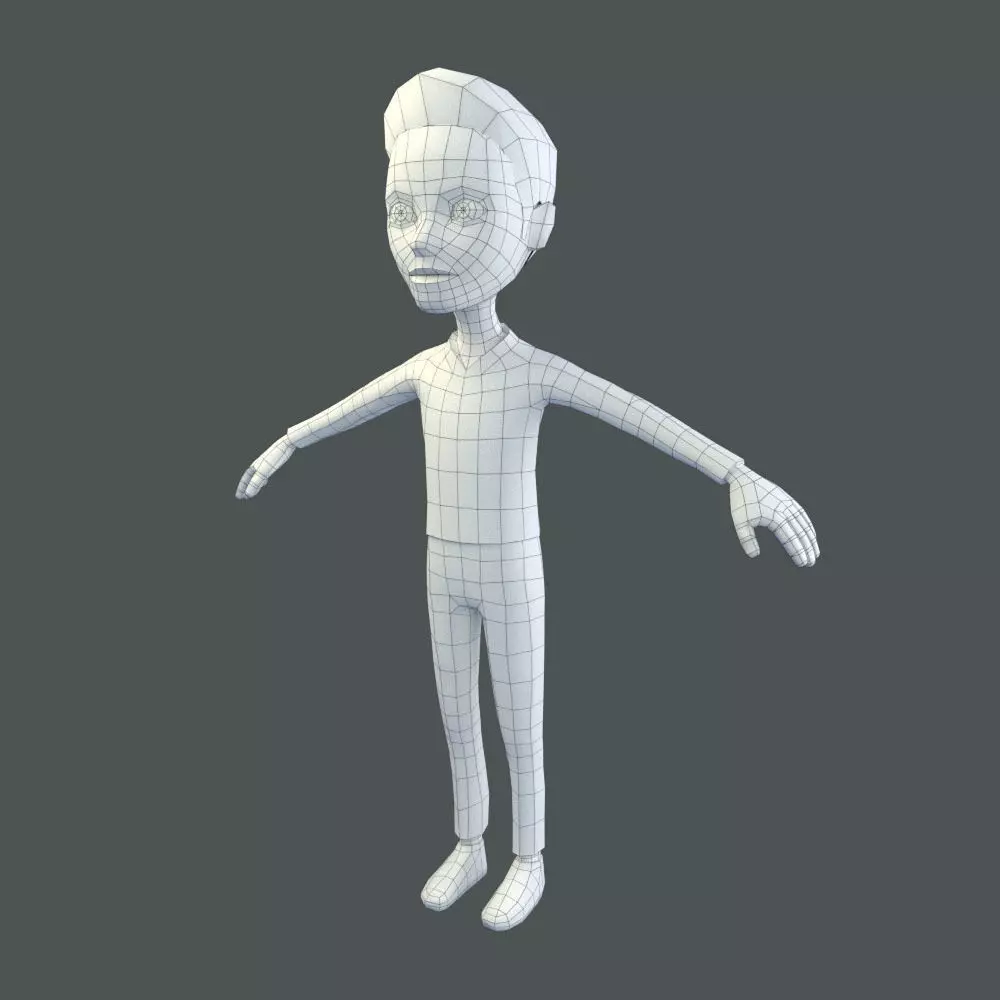Low Poly Male Cartoon Style Character Low-poly 3D model_0